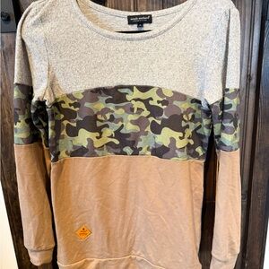 Simply Southern Gray and Camouflage Long Sleeve Shirt